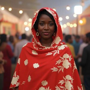 Swiss Voile Shawl – Floral Lace