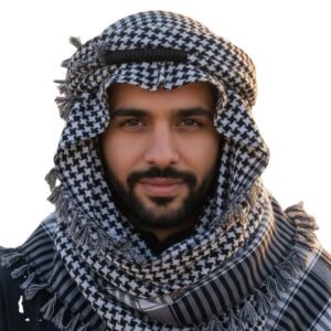 Viscose Keffiyeh Scarf, Geometric Pattern