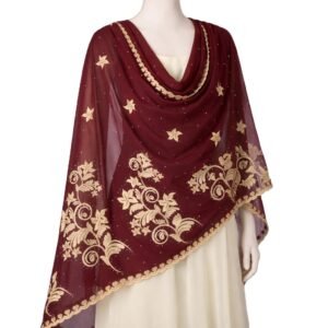 Swiss Voile Shawl – Floral, 220g Weight