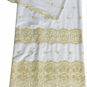 African Voile Lace Fabric – Cotton Geometric Embroidery