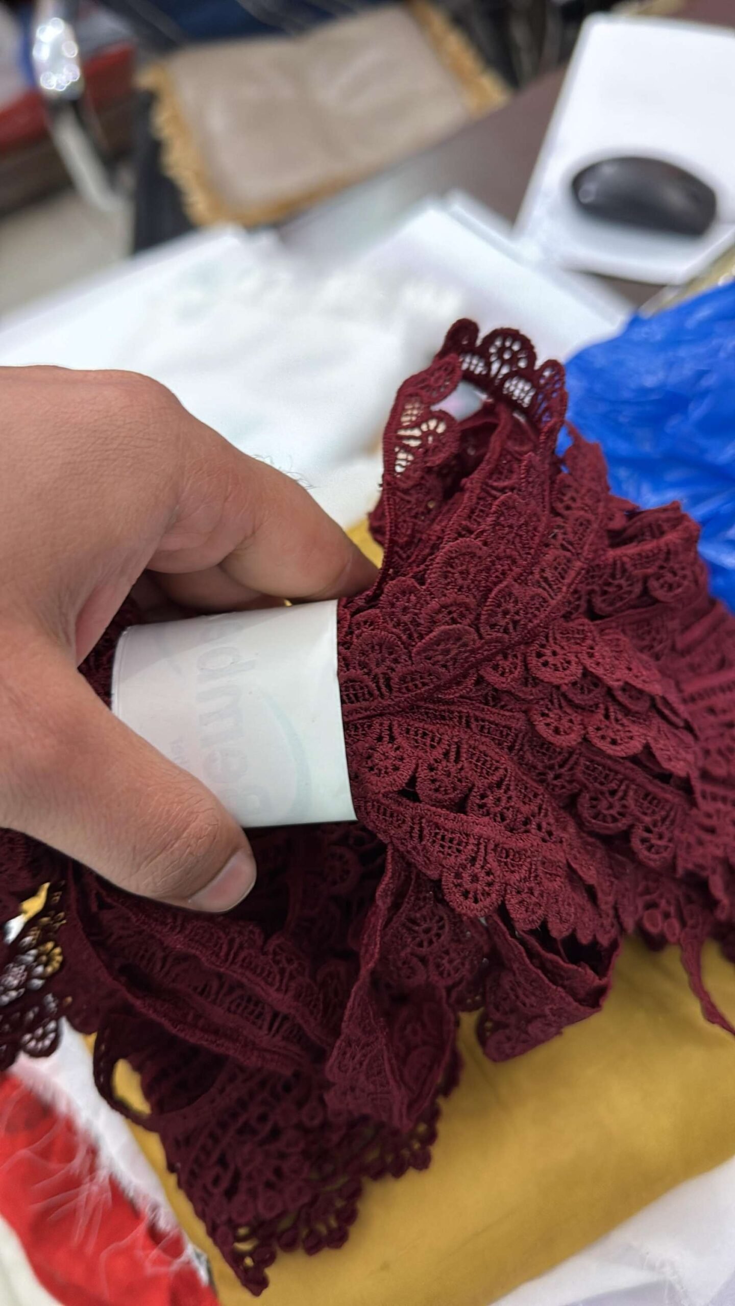 Floral Scroll Guipure Lace Trim – Water Soluble Openwork (view 6)
