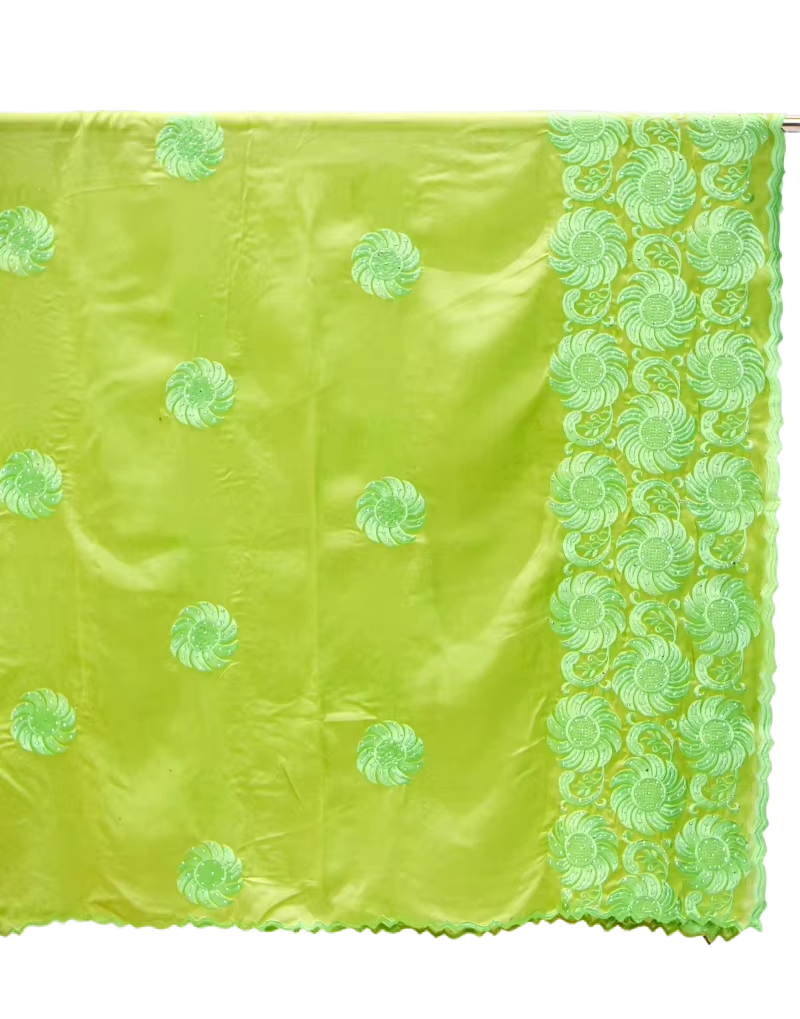 Swiss Voile Shawl – Floral on Polyester Voile (view 2)