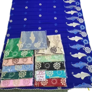 Chiffon Shawl – Floral with Stone Work, African Multi Colour