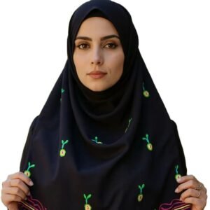 Neon Floral Embroidered Woven Shawl