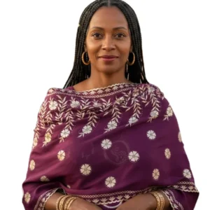 Chiffon Shawl – Floral with Stone Work, Twelve Piece Pack