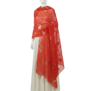 Chiffon Shawl – Floral with Scalloped Edge, Twelve Shades