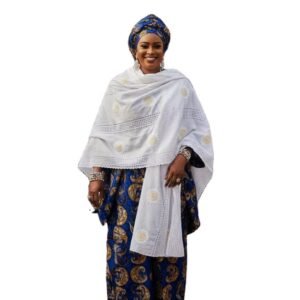 Swiss Voile Shawl – Floral with Eyelet Lace Border