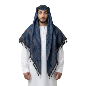 Viscose Houndstooth Square Scarf with Tassel