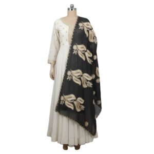 Swiss Voile Shawl – Floral Embroidered, Premium