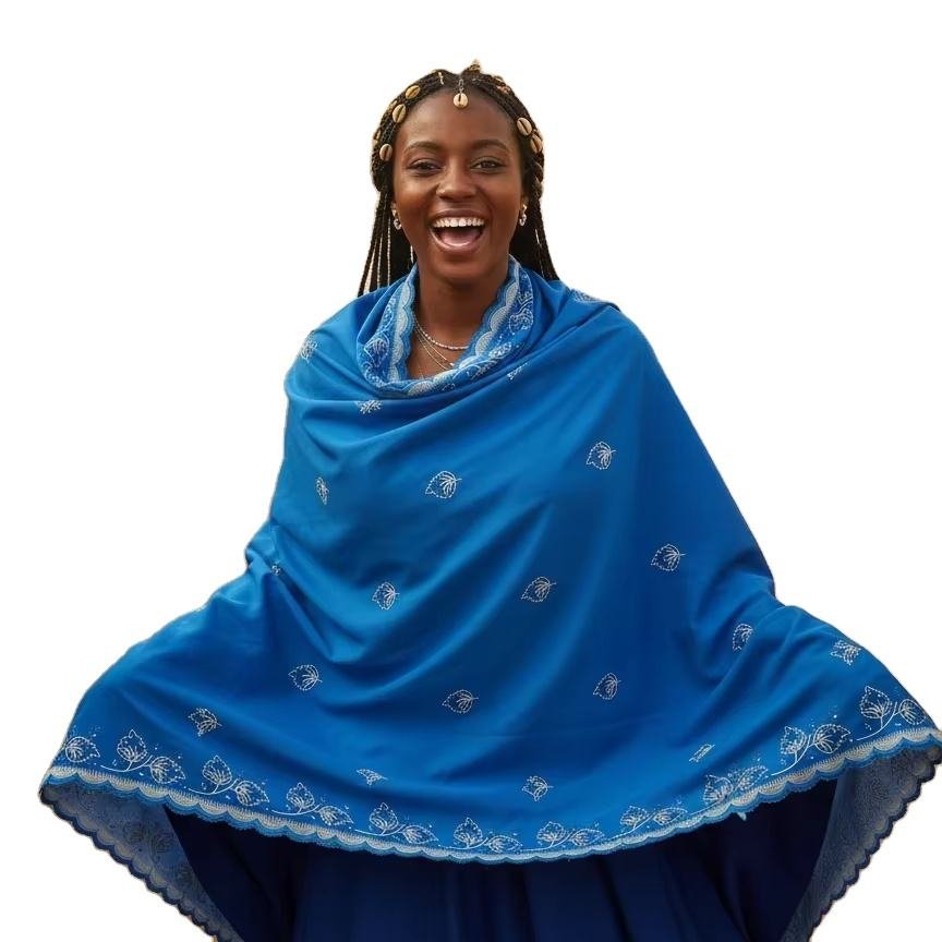 Swiss Voile Shawl – Floral Embroidered, Summer (view 2)