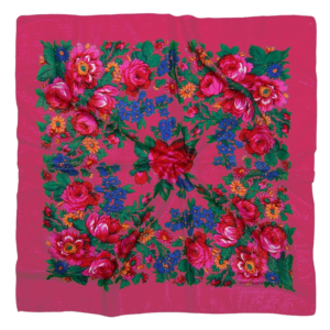 Acrylic Floral Rose Border Square Shawl (view 2)