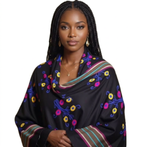 Solid Viscose Winter Wrap with Centre Lace