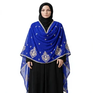Chiffon Shawl – Floral with Stone Work, Summer