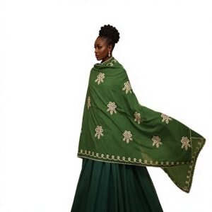 Swiss Voile Shawl – Floral Embroidered, Big Size