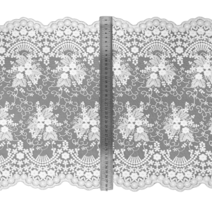Cotton Mesh Embroidered Bridal Lace Border 39cm