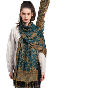 Paisley Jacquard Reversible Pashmina-Style Shawl