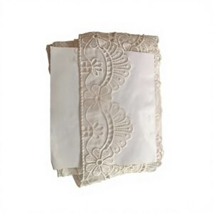 Eyelet Cutwork Lace Border – Ivory Daisy Fan Scallop