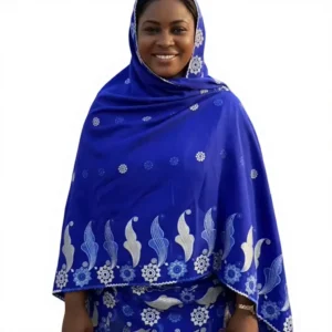 Chiffon Shawl – Metallic Floral with Sequin Accent Border