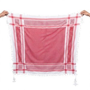 Houndstooth Polyester Square Scarf with Tassel
