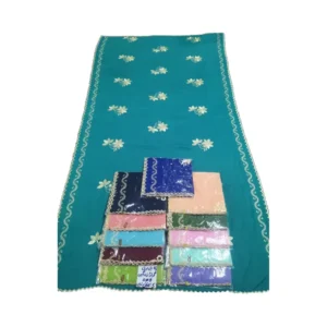 Chiffon Shawl – Lily with Scalloped Vine Border