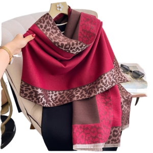 Leopard Print Jacquard Scarf