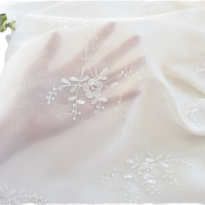 Jacquard Embroidered Sheer Chiffon Fabric 90 GSM