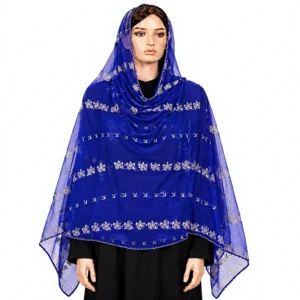 Chiffon Shawl – Silver Paisley Motif