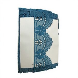 Cutwork Lace Border – Teal Floral Petal Scallop
