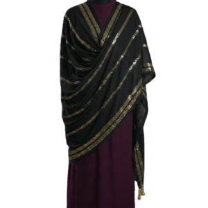 Black and Gold Metallic Swirl Sheer Wrap