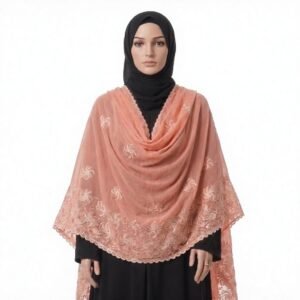 Swiss Voile Shawl – Pinwheel Swirl with Lace Border
