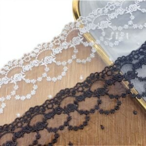 Organza Rose Lace Trim 3cm – Water Soluble Mesh