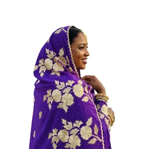 Chiffon Shawl – Floral with Scalloped Edge, Bulk Wrap