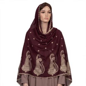 Chiffon Shawl – Paisley with Scalloped Edge