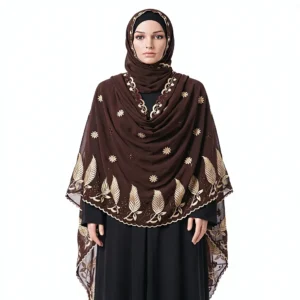 Chiffon Shawl – Daisy with Leaf Border