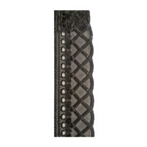 Black Embroidered Lace Insertion – Eyelet Lattice