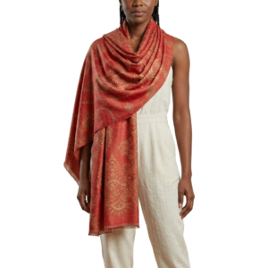 Woven Paisley Fringed Autumn Shawl