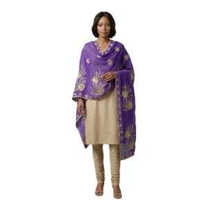 Chiffon Shawl – Floral with Stone Work, Summer Wrap