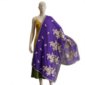 Chiffon Shawl – Floral with Scalloped Edge, Modest Wrap