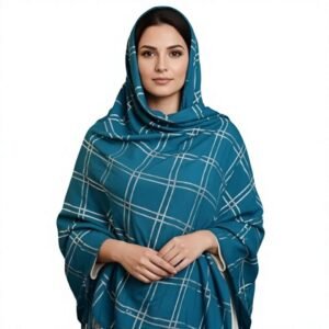 Metallic Lurex Check Viscose Shawl
