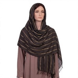 Gold Zari Vertical Stripe Shawl
