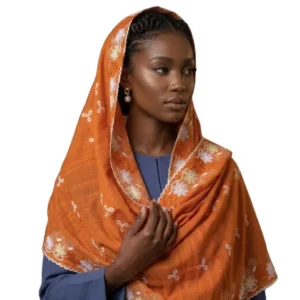 Chiffon Shawl – Floral on Transparent Organza Ground