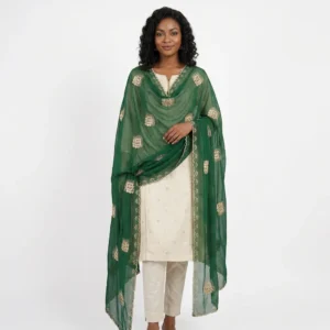 Chiffon Shawl – Geometric with Scalloped Edge