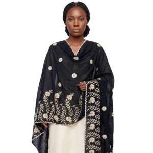 Chiffon Shawl – Floral with Stone Work, All Season Headscarf