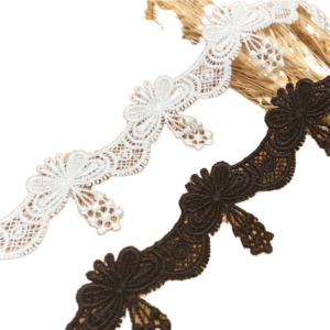 Water Soluble Floral Lace Trim – Polyester Scalloped Edging