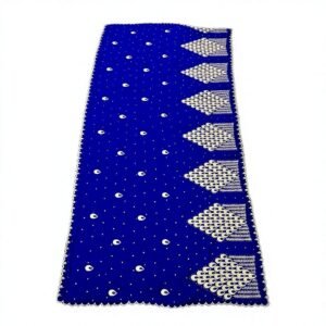 Swiss Voile Shawl – Floral with Feather Border