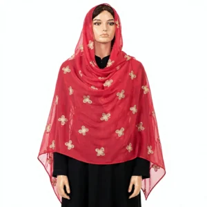 Chiffon Shawl – Butterfly Motif with Picot Edge