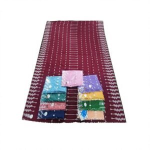 Swiss Voile Shawl – Eyelet Vertical Column with Scalloped Border
