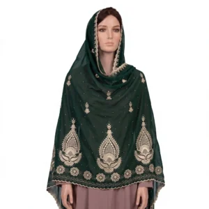 Chiffon Shawl – Floral with Scallop Border, Formal