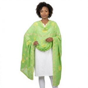 Swiss Voile Shawl – Floral, Soft Finish