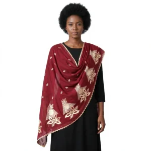 Chiffon Shawl – Floral with Stone Work, Daily Wrap